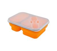 Adler - Fiambrera de Silicona, 2 Compartimentos, Color Naranja, Multicolor, Talla única