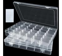 ADNEWX Cajas Organizadoras de Plástico 36 Compartimentos 2 Pz