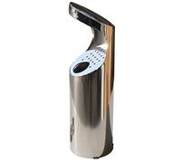 ADO - Cenicero en acero inoxidable para fijar a tubo redondo en papelera mediante bridas o cenicero exterior para atornillar a la pared (1 Cenicero)