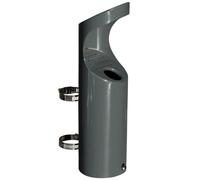 ADO - Cenicero en hierro lacado gris para fijar a tubo redondo en papelera mediante bridas o cenicero exterior para atornillar a la pared (1- Cenicero)