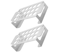 ADOCARN 2 Piezas Soporte para Parrilla de Acero Inoxidable 18 Agujeros Plata para Jalapeños, Barbacoa Exterior y Asado Profesional, Evita Que Rueden y Cocina Uniforme