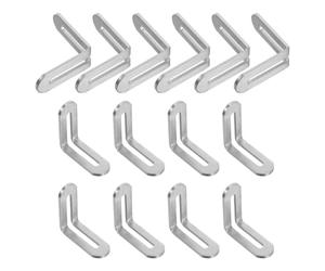 ADOCARN 20 Piezas Soporte de Esquina Ranurado Ajustable Soportes en L para Madera de Acero Inoxidable 48mm X 48mm Plata para Muebles, Mesas y Proyectos DIY