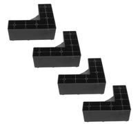 ADOCARN Alzas Elevadores para L Cama Forma de Negro en Patas de Plástico Ligeros Que Crean Espacio, Pack de 4 Piezas para Muebles para Sofá y Mesa