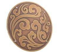 ADOCARN Aplique Decorativo de Latón Diseño Vintage y Forma Redonda, 18 Cm, Acabado Dorado, Fácil Instalación, para Muebles y Puertas en Estilo Retro