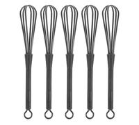 ADOCARN Batidores para Tinte de Cabello 5 Piezas, Mini Batidor de Plástico Negro, Herramienta Agitadora para Mezcla Uniforme de Color y Crema, Utensilio Multiusos para Salón Reutilizable