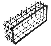 ADOCARN Hierro Cesta Negro Rectangular de Almacenamiento de Pared para Baño | Cesta Almacenamiento Pared, Cesta de Pared de Metal, Cesta Mimbre Decorativa, Organizador Moderno
