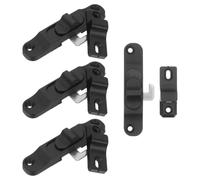 ADOCARN Limitador de Ventana de Aleación de Aluminio Negro, Cerradura de Seguridad para Patio y Ventanas, Diseño Antirrobo y Cierre a Presión, Pack de 4 Piezas para Salones y Dormitorios