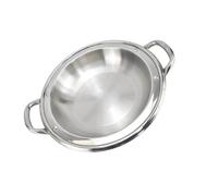 ADOCARN Paellera de Cocina de Acero Inoxidable Sartén Multiusos de Borde Olla poco Profunda para Uso Doméstico Ligera y Resistente para Cocina Inducción y Hogar