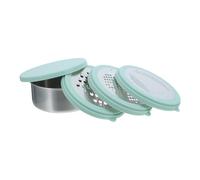 ADOCARN Rallador de Queso Multifuncional, Acero Inoxidable, Diseño Redondo con Bol, 4 Cuchillas Intercambiables, Base Antideslizante, para Preparación de Almuerzo y Queso
