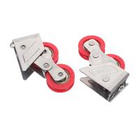 ADOCARN Rodillo para Puerta Corrediza de Aluminio Doble Rueda de Acero Inoxidable y Nylon, Instalación Fácil para Ventanas y Puertas Corredizas, Paquete de 2 Piezas