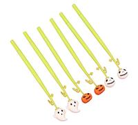Adorable Bolígrafo de Gel de Halloween para Escritura de Diarios Bolígrafos de Fantasmas de Calabaza Suministros Escolares de Oficina Regalos para Regalo de niño niña 6 Piezas Barril de Silicona