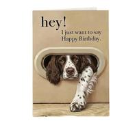 Adorable tarjeta de felicitación de cumpleaños con temática de perro, tarjeta de invitación para dueños de mascotas y fanáticos de los animales