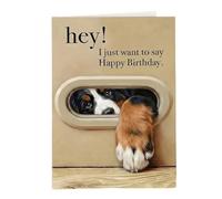 Adorable tarjeta de felicitación de cumpleaños con temática de perro, tarjeta de invitación para dueños de mascotas y fanáticos de los animales
