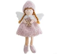 Adorno de fieltro para decoración de árbol de Navidad | Adorno de fieltro | Muñeca colgante con bonito diseño | Decoración navideña blanca y rosa para fiesta en casa | Adornos festivos de temporada