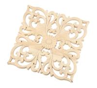 Adorno De Madera Tallada Calcomanía tallada en madera, marco de aplique de esquina, decoración de puerta, muebles de pared, figuras decorativas de madera for gabinete(20x20cm)