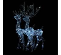 Adorno De Renos De Navidad Acrílico 2 Uds Blanco Frío 120 Cm Vidaxl