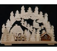 Adorno decorativo con figuras de animales, puesto de mercado y luces. Dimensiones: 50x32x10 cm. Producto nuevo