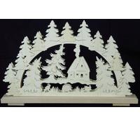 Adorno decorativo con forma de casa de campo y luces. Dimensiones: 50x31x7 cm. Producto nuevo