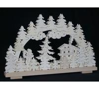 Adorno decorativo con forma de casa de muñeco de nieve e iluminación. Dimensiones: 50x32x7 cm. Producto nuevo