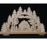 Adorno decorativo con forma de casa en el bosque e iluminación. Dimensiones: 50x30x7 cm. Producto nuevo