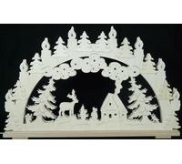 Adorno decorativo con forma de casa en el bosque e iluminación. Dimensiones: 70x43x7 cm. Producto nuevo