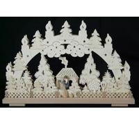 Adorno decorativo para ventanas con motivos de invierno y luces, ideal para la casa. Dimensiones: 50x31x7 cm. Producto nuevo