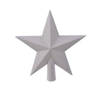 Kaemingk Adorno navideño KAE 72013 – Estrella para árbol de Navidad, plástico blanco 19 cm