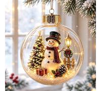 Adorno navideño luminoso con forma de cuento de Navidad - Diorama navideño luminoso con luz LED cálida | Miniescena iluminada | Mini escena navideña iluminada para decorar fiestas en casa (#D)