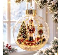 Adorno navideño luminoso con forma de cuento de Navidad - Diorama navideño luminoso con luz LED cálida | Miniescena iluminada | Mini escena navideña iluminada para decorar fiestas en casa (#F)