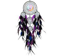 Adorno para colgar en la pared con diseño de búhos coloridos en 3D de macramé con plumas para decoración de dormitorio y sala de estar