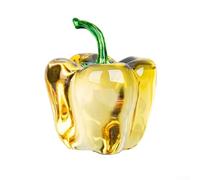 Adorno para el hogar de pimienta verde de cristal diseñado para exhibición decorativa en estantes, mesas y repisas (amarillo)