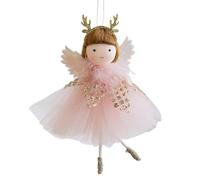 Adornos de Ángel para Árbol de Navidad Figura Navideña con Asta de Reno | Colgantes de Muñeca Ángel para Árbol Navideño Repisa de Chimenea, Salón, Ventana, Pared y Coleccionistas Rosa