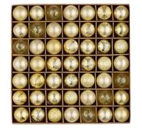 Adornos navideños tipo esfera, set de 49 unidades, 3 cm de diámetro, color dorado, material plástico, irrompibles
