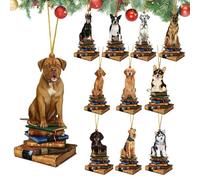 Adornos para árboles de Navidad para Perros, Colgante de estantería con Forma de árbol de Navidad | 11 adornos navideños acrílicos - Conjunto de colgante navideño acrílico, adornos para árbol de Navid