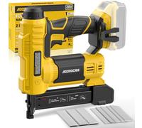 ADOTOCAM Clavadora inalámbrica para batería Dewalt de 20 V (solo herramienta), pistola de uñas inalámbrica 2 en 1 con 1000 clavos y 500 grapas, pistola de clavos alimentada por batería para mejoras