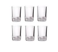 Adri 6 Vasos de Chupito Cristal - Aptos para Lavavajillas - Pack de chupitos de entre 3,4 hasta 6,5 e capacidad. (6, 5 cl)