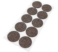 Adsamm® / 10 x almohadillas de fieltro de lana genuino / Ø 45 mm / marrón / redondo / Protectores de suelo para patas de mueble / auto-adhesivos / con grosor de 3 mm