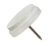 Adsamm® / 100 x Almohadillas con clavo / Ø 24 mm / blanco / redondas / Patas de muebles con clavo de la máxima calidad de Adsamm®