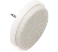 Adsamm® / 100 x Almohadillas con clavo / Ø 35 mm / blanco / redondas / Patas de muebles con clavo de la máxima calidad de Adsamm®