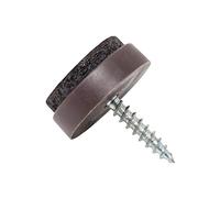 Adsamm® / 100 x Almohadillas con Tornillo/Ø 20 mm/marrón/Redondas/Patas de Muebles con Tornillo de la máxima Calidad de Adsamm®