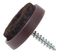 Adsamm® / 100 x Almohadillas con tornillo / Ø 24 mm / marrón / redondas / Patas de muebles con tornillo de la máxima calidad de Adsamm®