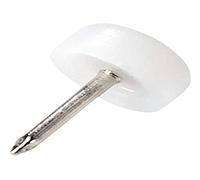 Adsamm® / 100 x Deslizante de plástico con clavo / Ø 13 mm / blanco / redondas / Patas de muebles con clavo de la máxima calidad de Adsamm®