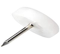 Adsamm® / 100 x Deslizante de plástico con clavo / Ø 18 mm / blanco / redondas / Patas de muebles con clavo de la máxima calidad de Adsamm®