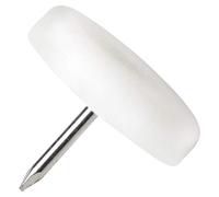 Adsamm® / 100 x Deslizante de plástico con Clavo/Ø 25 mm/Blanco/Redondas/Patas de Muebles con Clavo de la máxima Calidad de Adsamm®