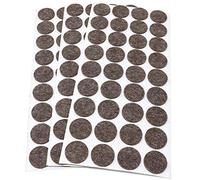 Adsamm® / 108 x almohadillas de fieltro de lana genuino / Ø 24 mm / marrón / redondo / Protectores de suelo para patas de mueble / auto-adhesivos / con grosor de 3 mm