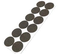 Adsamm® / 12 x deslizantes de Fieltro autoadhesivos/Marrón/ø 34 mm/Redondo/Deslizantes de Fieltro para Muebles de 3,5 mm de Grosor/Deslizantes para Muebles y Suelos