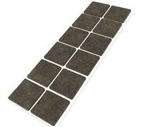 Adsamm® / 12 x deslizantes de Fieltro autoadhesivos/Marrón / 40x40 mm/Cuadrado/Deslizantes de Fieltro para Muebles de 3,5 mm de Grosor/Deslizantes para Muebles y Suelos