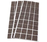 Adsamm® / 120 x Almohadillas de Fieltro de Lana Genuino / 25x25 mm/marrón/Cuadrado/Protectores de Suelo para Patas de Mueble/Auto-Adhesivos/con Grosor de 3 mm