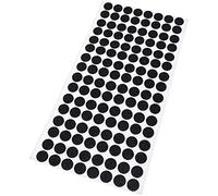 Adsamm® / 128 x almohadillas de fieltro / Ø 12 mm / negro / redondo / Protectores de suelo para patas de mueble / auto-adhesivos / con grosor de 1,5 mm de la máxima calidad