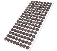 Adsamm® / 128 x Almohadillas de Fieltro de Lana Genuino/Ø 12 mm/marrón/Redondo/Protectores de Suelo para Patas de Mueble/Auto-Adhesivos/con Grosor de 3 mm